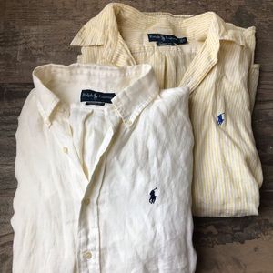 2 for $25 soft Polo linen button downs
